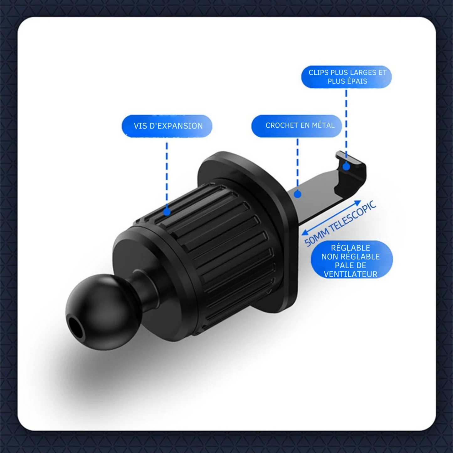 Support Téléphone Voiture MagSafe – Fixation Magnétique Universelle pour Tous Smartphones