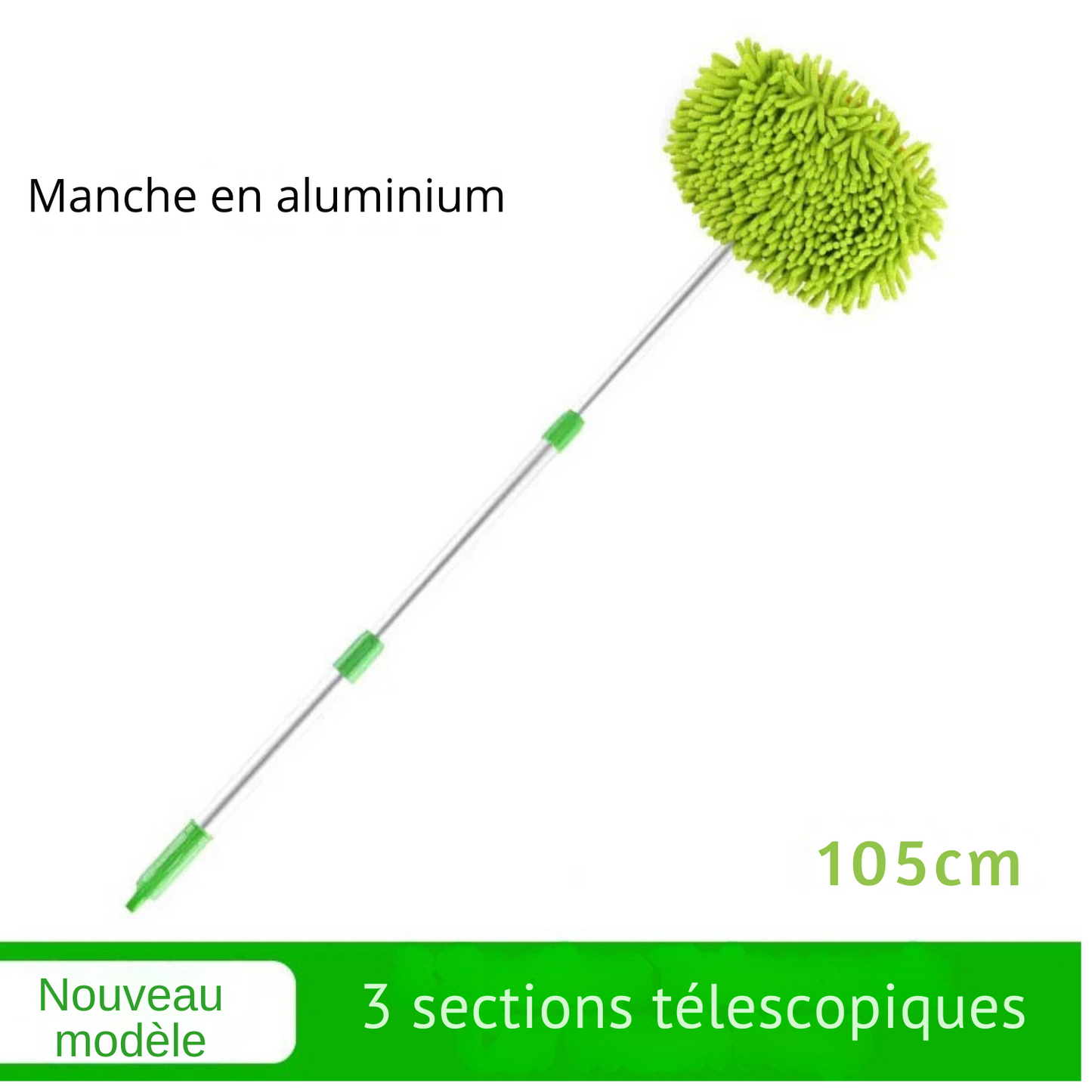 Brosse de Nettoyage Voiture – Manche Long Ajustable et Microfibre Ultra Absorbante