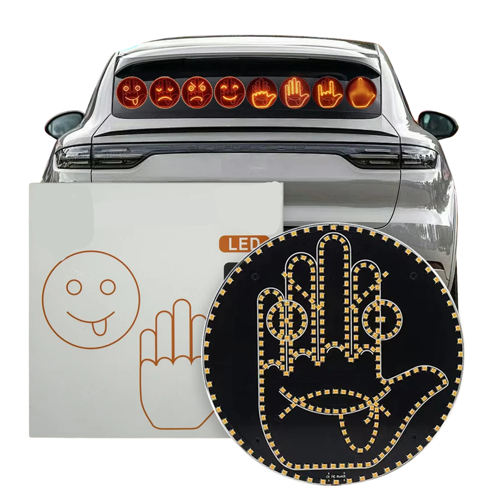 Lumière LED Voiture avec Expressions – Affichage Télécommandé pour Vitre Arrière