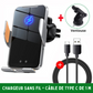 Support Téléphone Voiture avec Chargeur Sans Fil 15W - Compatible pour Iphone/Samsung/Xiaomi