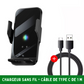 Support Téléphone Voiture avec Chargeur Sans Fil 15W - Compatible pour Iphone/Samsung/Xiaomi
