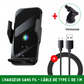 Support Téléphone Voiture avec Chargeur Sans Fil 15W - Compatible pour Iphone/Samsung/Xiaomi