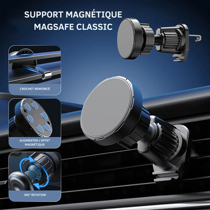 Support Téléphone Voiture MagSafe – Fixation Magnétique Universelle pour Tous Smartphones