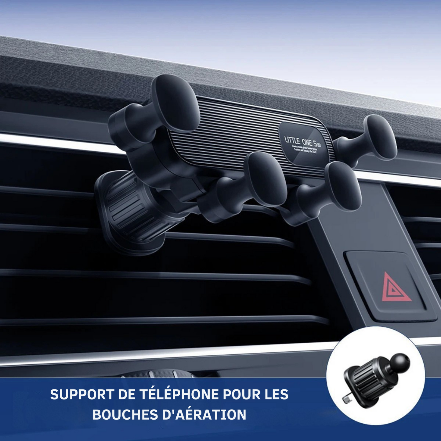 Support Téléphone Gravité Voiture – Fixation Grille d’Aération Universelle 4,7" à 7"