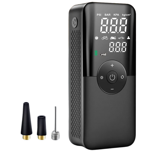 Compresseur d’Air Rechargeable  – Gonfleur de Pneus Portable Sans Fil pour Voiture, Moto & Vélo