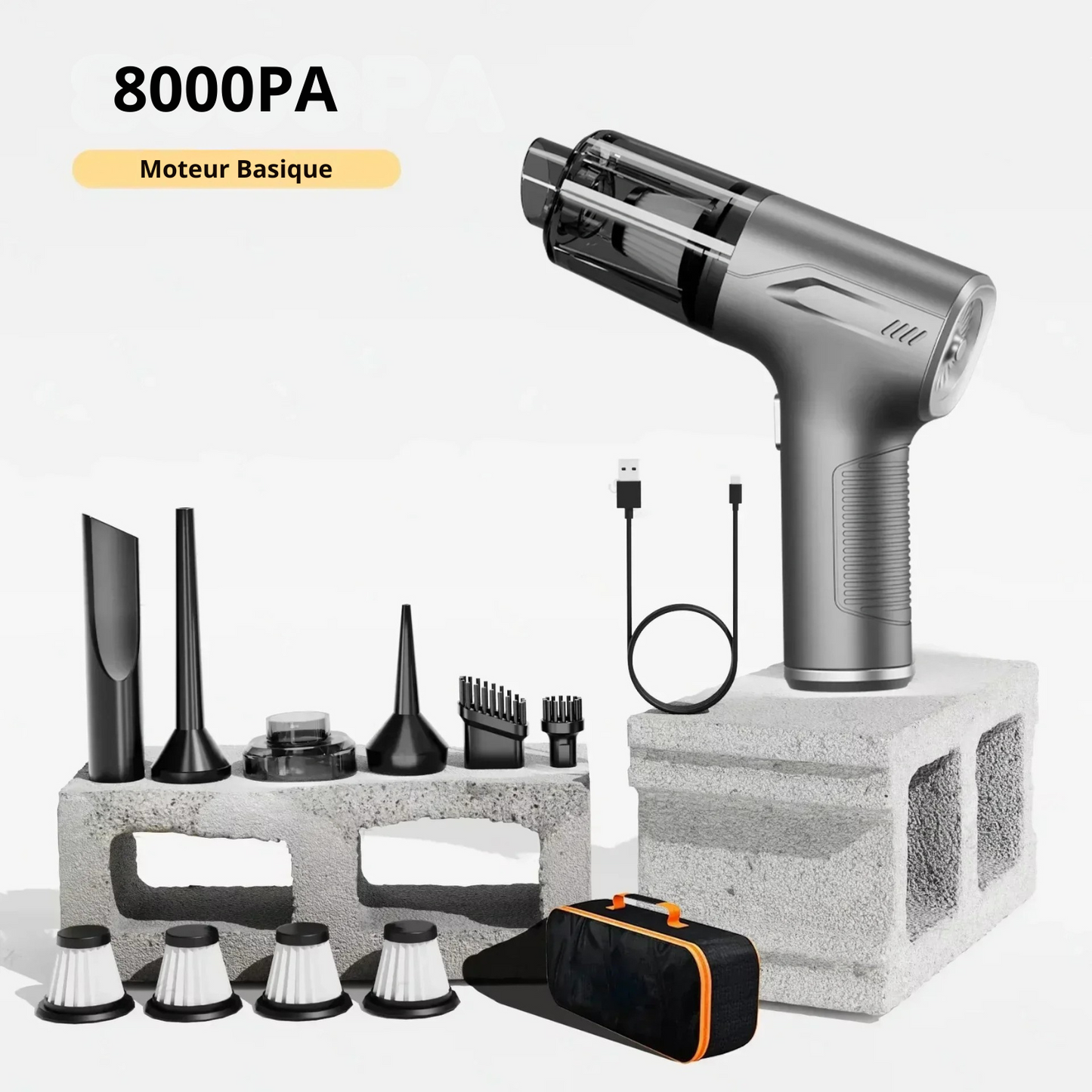 Aspirateur Voiture Sans Fil – Aspirateur à Main Puissant & Portable pour Auto