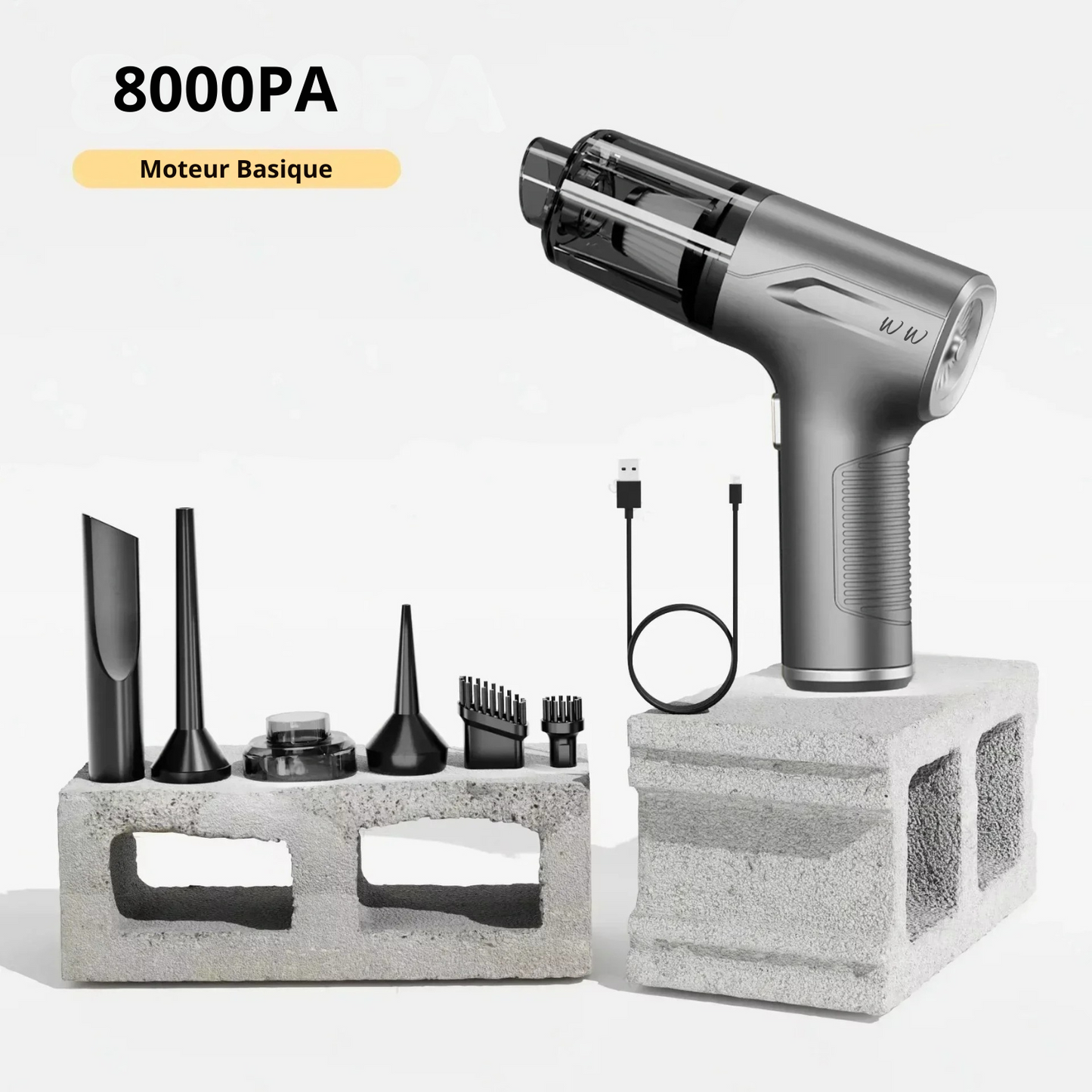 Aspirateur Voiture Sans Fil – Aspirateur à Main Puissant & Portable pour Auto