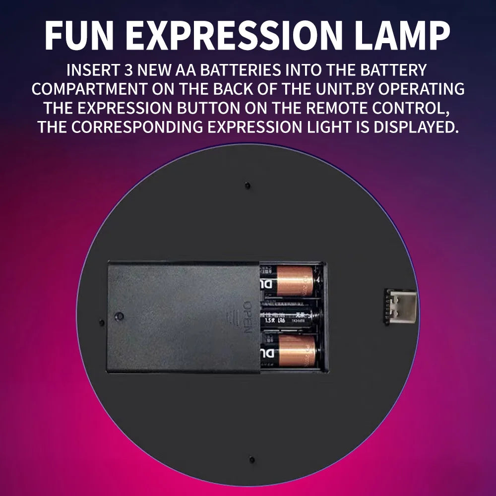 Lumière LED Voiture avec Expressions – Affichage Télécommandé pour Vitre Arrière